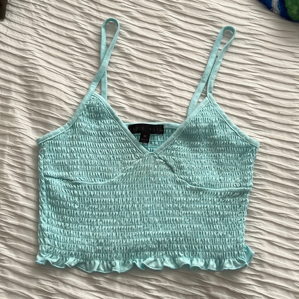 Light blue crop top